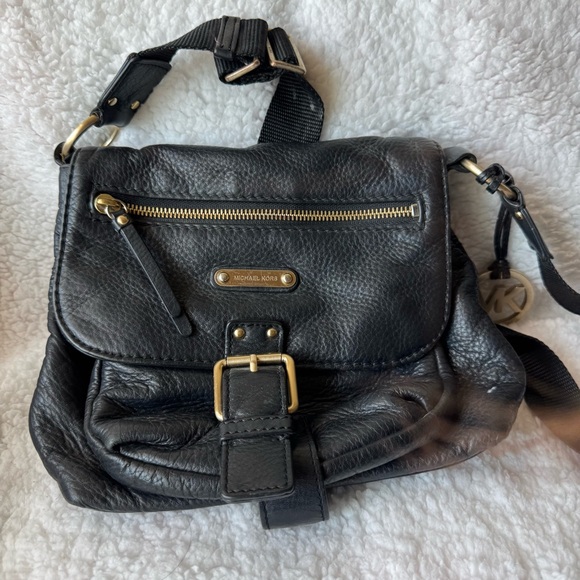 Michael Kors Y2K Black Pebble Leather Slouch Messenger Crossbody Handbag - Picture 4 of 8